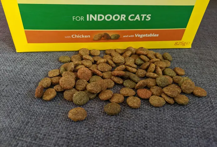 box of indoor cat food