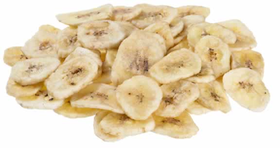 pieces of dried banana with a transparent background